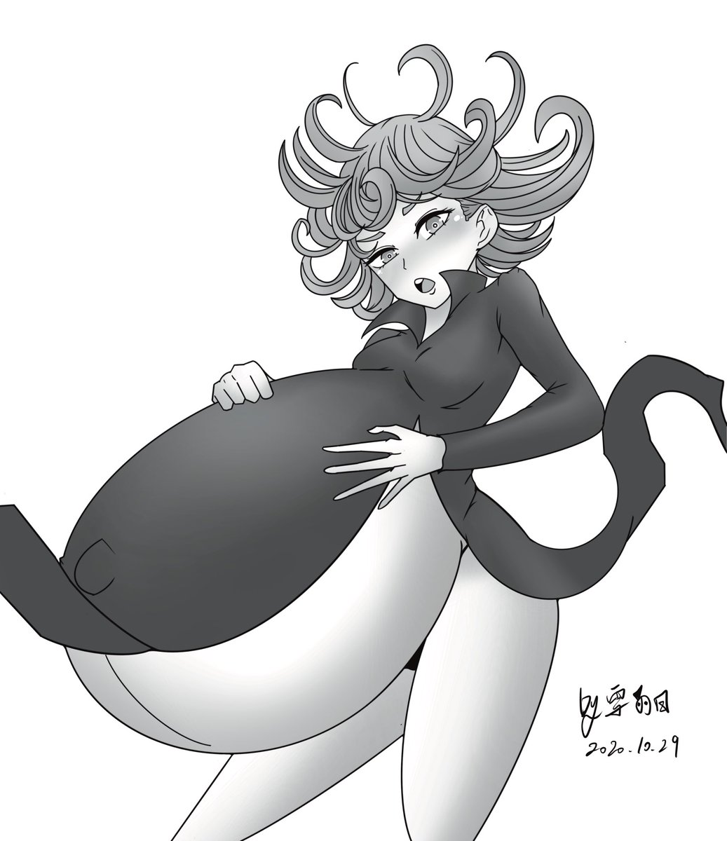 Commission 31「Tatsumaki hyper preggo」Thanks to @rrr4551 ! 