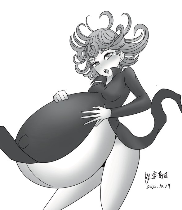 Commission 31「Tatsumaki hyper preggo」Thanks to @rrr4551 ! 
