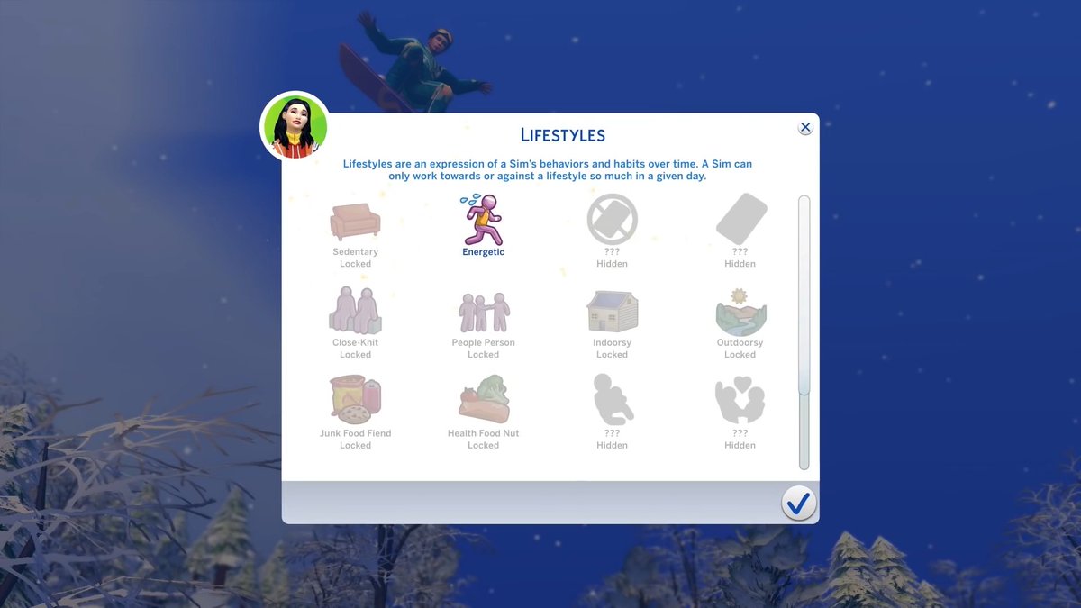 Algunos de los Estilos de Vida que podemos ver en el tráiler de Los Sims 4 Escapada en la Nieve:
✅Sedentario
✅Energético
✅Amigable / Social
✅Disfruta el aire libre
✅Disfruta estar encerrado
✅Fan de la comida chatarra
✅Loco por la comida sana
¿Qué les parecen? https://t.co/RFqXDpMsz3