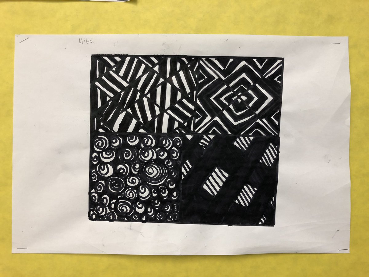The ELD students at Fielding made these beautiful #zentangles: