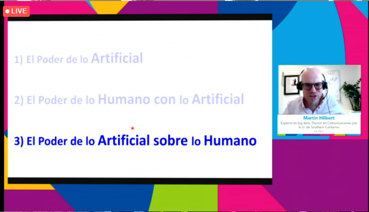 CRCPValpo's tweet photo. #24ee 🗣️"la tecnología es una herramienta que puede utilizarse para generar algo bueno o malo", dice Martin Hilbert, experto en big data en el seminario #Colabora: Ciencia de los datos 💻 https://t.co/O8O9AJJayE