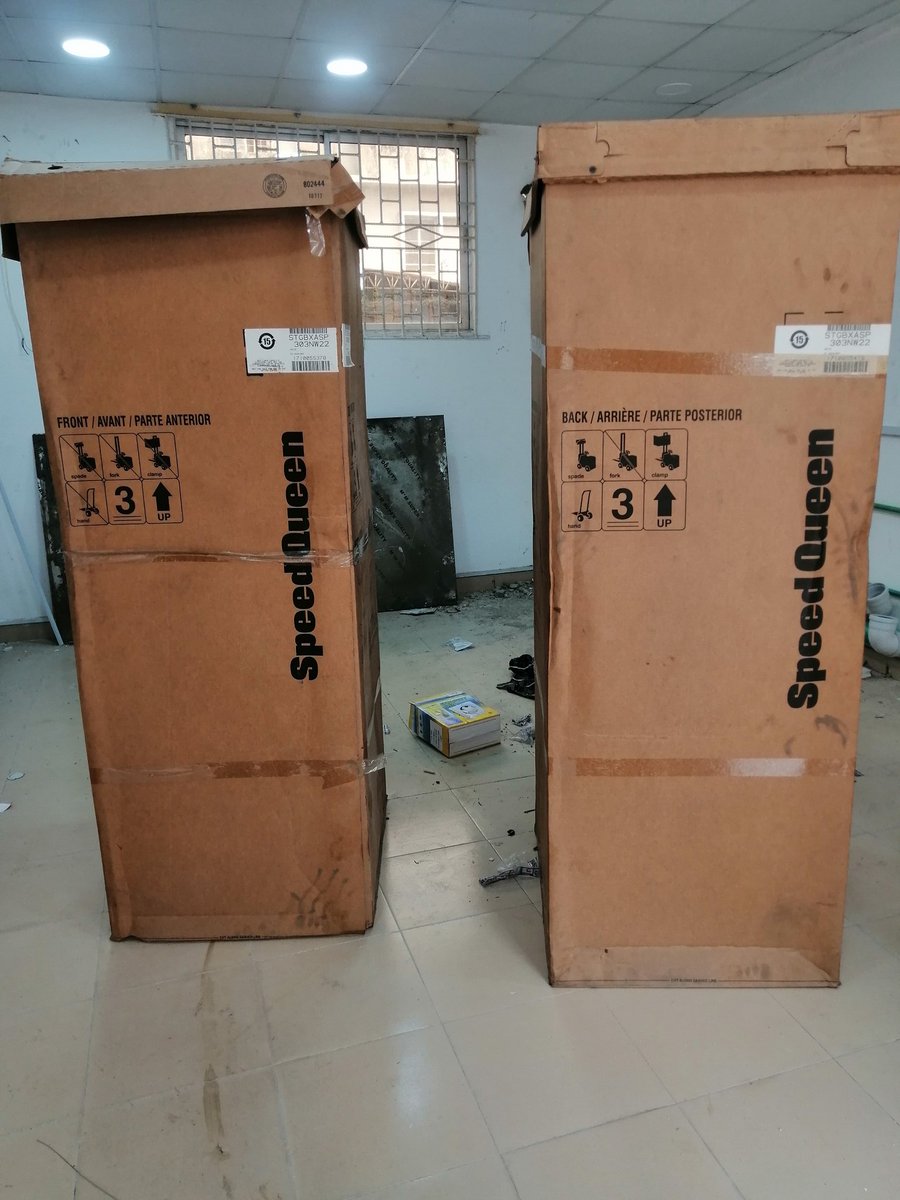 Same day Delivery for a client in Lagos, New laundromat project equipped with Speed Queen laundromat equipments.

Visit our show room at 63 lawanson Road surulere Lagos Nigeria.