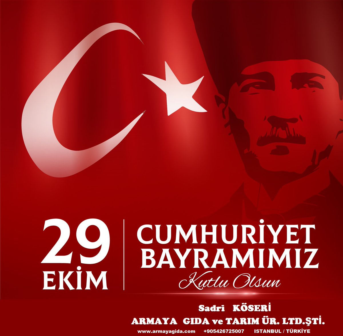 Cumhuriyetimizin Yıldönümü Kutlu Olsun..
Cumhuriyetimizin Kurucusu Başta Atamız Mustafa Kemal Olmak Üzere , Silah Arkadaşları ile Tüm Şehit ve Gazilerimizi Rahmet ve Minnet İle Anıyorum..