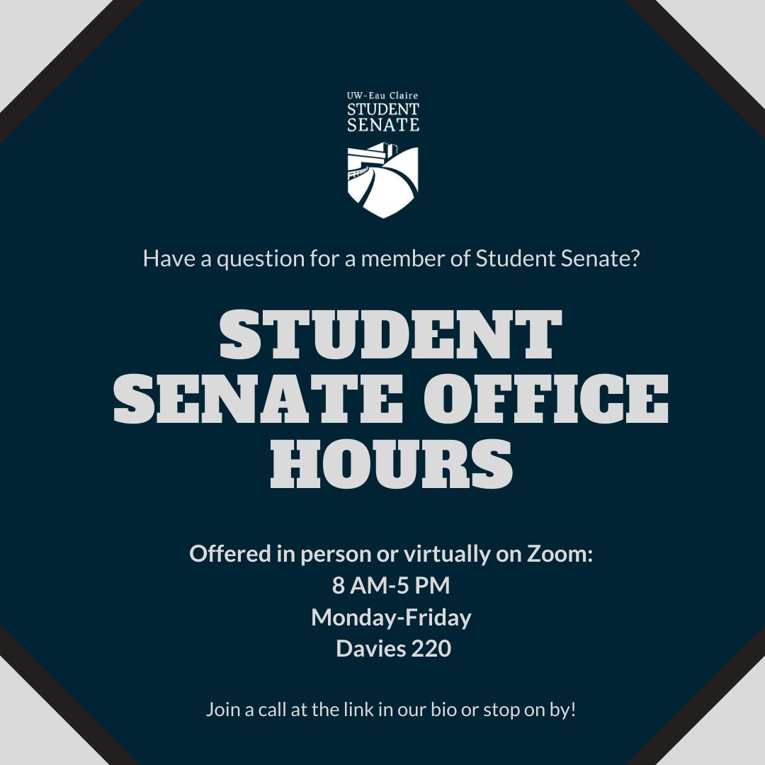 Interested in speaking with a member of Student Senate? Check the link in our bio!