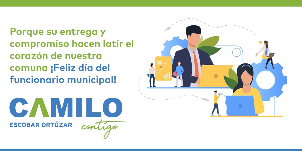 CamiloEscobar_O's tweet photo. ¡Feliz Día a todos los Funcionarios Municipales! 
Por su compromiso y trabajo 👨🏽‍💼👩 
Un gran abrazo!
 #lampa #colina #tiltil #provinciadechacabuco #FuncionariosMunicipales https://t.co/ul3bPLJGA8