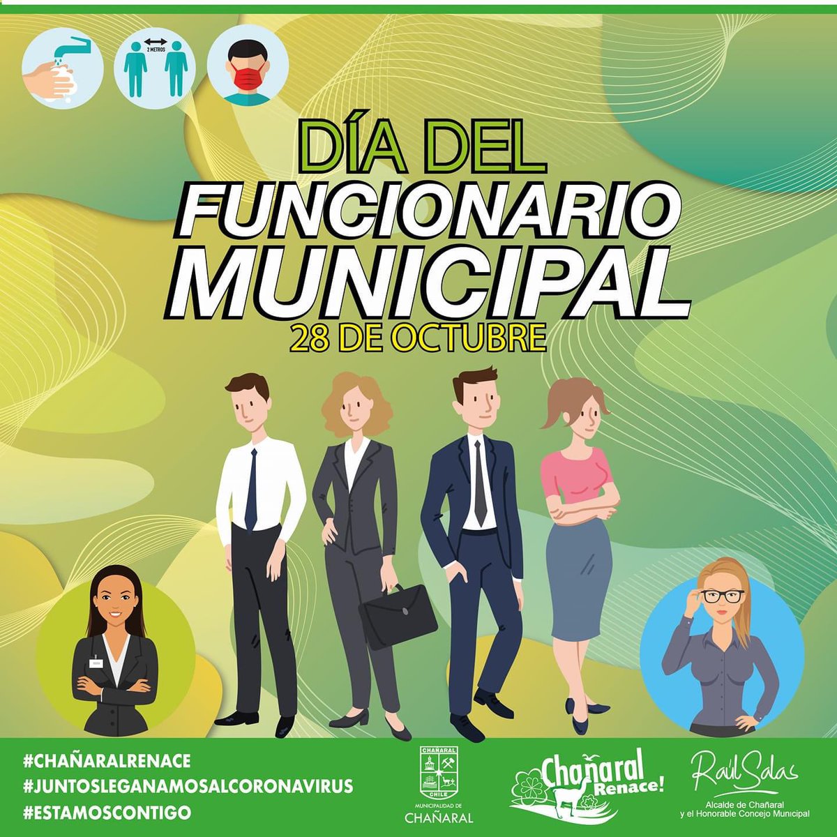 iiiUn gran y afectuoso saludo a los funcionarios municipales, quienes este 28 de octubre celebran su día!!! 
#DiaDelFuncionarioMunicipal  #FelizDia #28DeOctubre #Chañaral #ChañaralRenace #Atacama <a href="/municipchanaral/">Municipalidad de Chañaral</a>