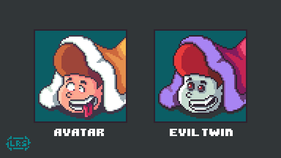 LoonRealmStudio's tweet photo. #pixel_dailies
Theme: #EvilTwin

My avatar and his much less loony evil twin.. also kinda like I vampirized him instead.. XD

@Pixel_Dailies | #pixelart | #PHixelart | #artPH | #aseprite https://t.co/MYX0pAkwdH