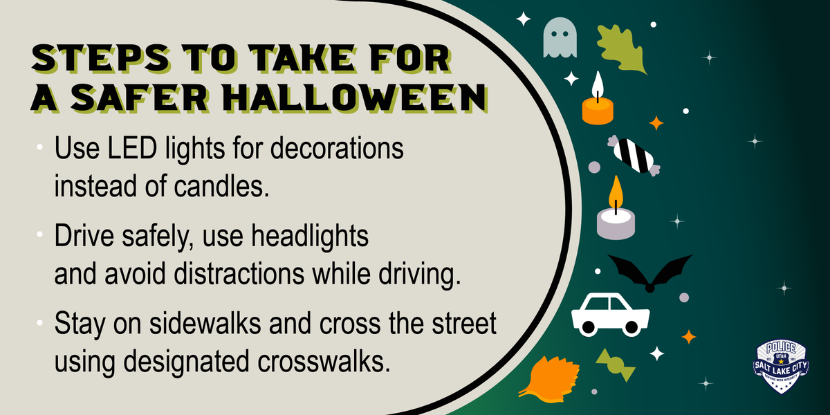 slcpd's tweet photo. Let's have a safe Halloween! A few simple safety tips can make a difference.  #Halloween2020 #Halloween https://t.co/9KeXToVv1S