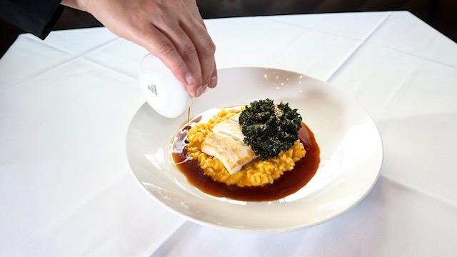 What's for Dinner Tonight? How about... Pan Seared Icelandic Cod served with Winter Root Vegetable Risotto and Chicken Scented Glace...

#seafoodlovers #icelandiccodfish #risotto #freshfromthesea #onlyattheoccidental #dcseafoodlife #lovefood #nothingisordinary #huffposttaste
