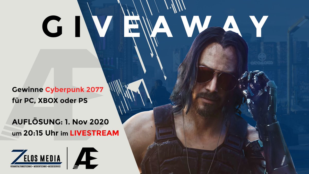 My friends from <a href="/AEon_eSportsTV/">AEon-eSports</a> are doing a Cyberpunk2077 (+various Steam Keys) Giveaway where you can get the game for either PC or Consoles! 

enter here raffle.aeon-esports.at

Winners get announced on november 1 on their Twitch
Help my boiis out^^ 
twitch.tv/aeon_esportstv