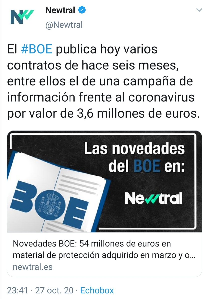UPYD's tweet image. 😠 ¡Al lío!

Resulta que al Gobierno (sí, el de Sánchez &amp;amp; Iglesias) se le olvidó (como quien se olvida de apagar la luz) hace 6 meses (unos 180 días) poner en el BOE que habían pagado 3,6M € (casi 600 millones en pesetas) para poner anuncios sin concurso (si, a dedo).

😠😠😠