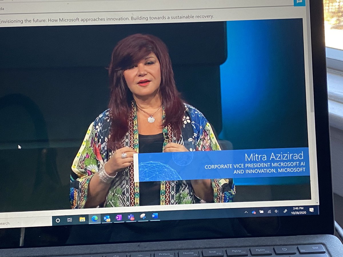 Gibsonpr's tweet photo. It’s critical to empower everyone in all roles to be able to leverage the power of AI - #AI for Everyone. Powerful message from @MitraAzizirad #MSFutureNow. https://t.co/RBuEF0xJL9