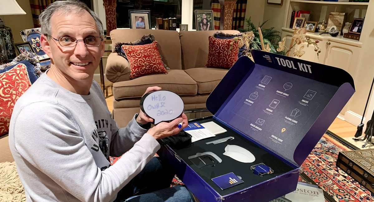 OliverWyman's tweet photo. #FutureTruths: "Hello #OWHIC 2020" writes SecureSeniorConnections CEO & #OWAlum Mike Weissel on quote bubble pulled from Tool Kit sent to 300+ participants in our virtual Health Innovation Summit. Other goodies include egg weights for onscreen reps! More > https://t.co/fD2eZcByw0 https://t.co/2De9OUBhTZ