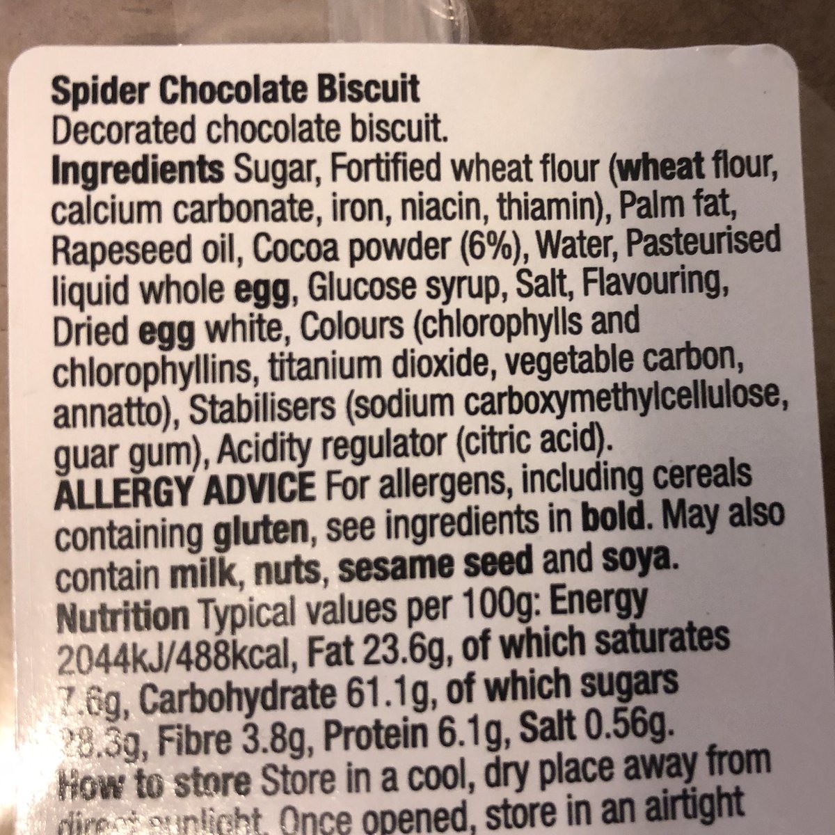 MORRISONS SPIDER BISCUITThis guy wears a hat apparently made from the same flesh as his own legs. That’s not just spooky, that’s metal as hell /5