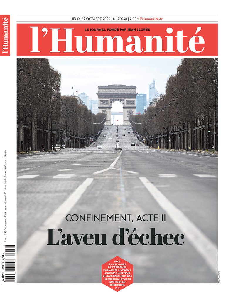 L'Humanité demain jeudi 29 octobre  2020 chez les marchands de journaux et dès ce soir 22h00 sur ordinateur boutique.humanite.fr/common/categor… tablettes et smartphones avec nos applis IOS apple.co/2xRmrkm et Android bit.ly/2D7IzVZ