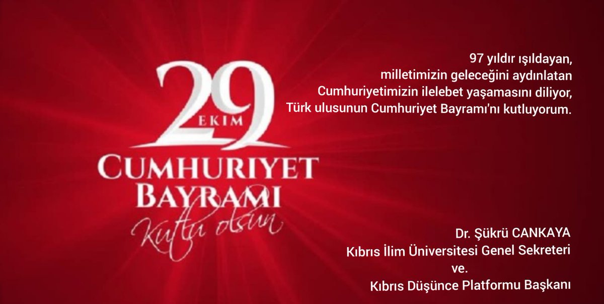 Cumhuriyetimizin 97. Yılı Kutlu olsun.
<a href="/BSukruCankaya/">Şükrü Cankaya</a> <a href="/selmanarslanbas/">Dr. Selman ARSLANBAŞ</a> <a href="/drmaydin/">Prof. Dr. Mustafa AYDIN</a> <a href="/huseyinsadeghi/">Hüseyin Sadeghi</a> @binnursymz <a href="/DeryaAtamer/">Derya Atamer</a> <a href="/TulinBerova/">Tülin Berova</a>