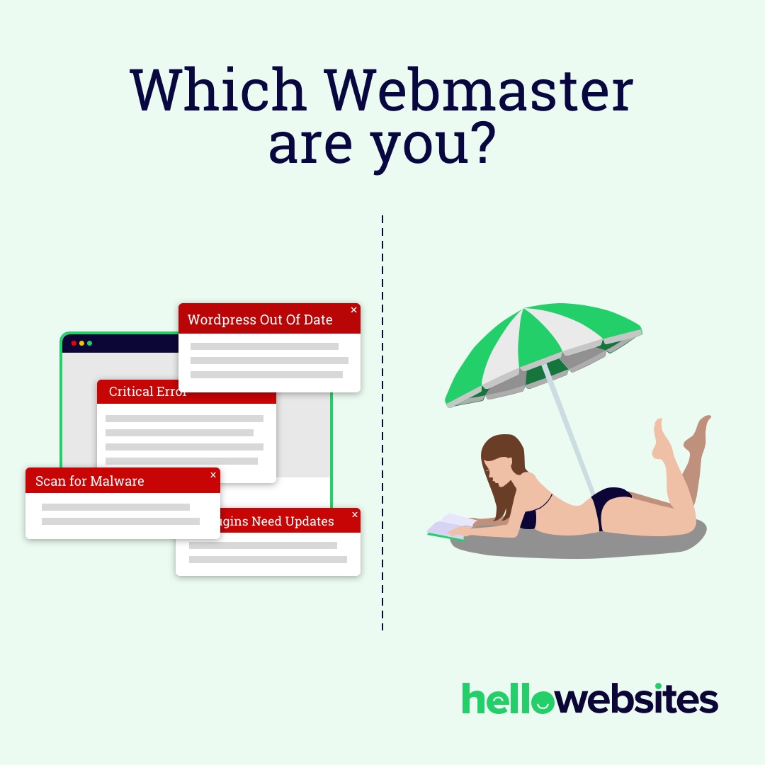 hello_websites's tweet image. Being a webmaster is hard work. All those theme and plugin updates can be stressful... with the Hello Website builder we guarantee more time on the beach. Start your 14 Day Free Trial and  you&apos;ll see why. hell0.ws/Websites  Which webmaster are you? 👇