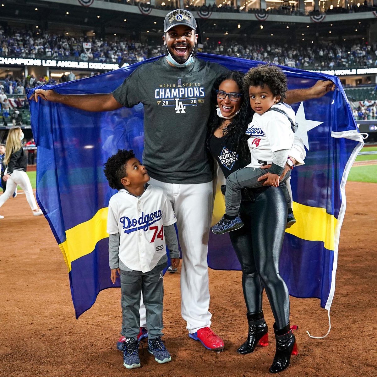 My family, I can’t thank them enough for all the support, love and patience. Papa loves you so much. My champions. #WorldSeries #Dodgers