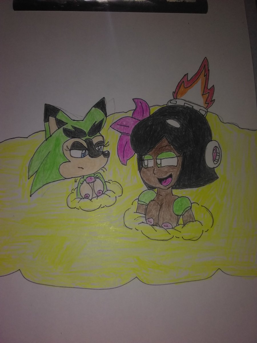 hazebits's tweet photo. I wanted to Draw two of my favorite hotties (Clove Pronghorn and Ember Woman) having a lewd sink in quicksand ^^ https://t.co/VhN2we4PxB