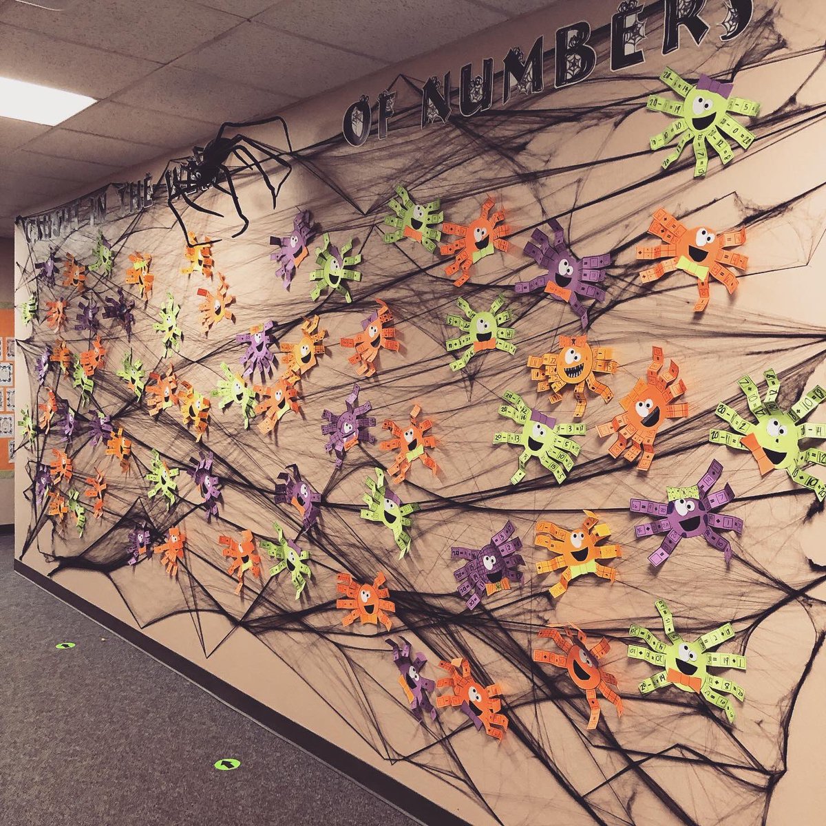 bmwyllie's tweet image. Caught in the web of numbers!🕸🕷🎲  #SpiderMath #2ndGrade #Halloween #Math #FactFamilies #TenFrames #Spiders