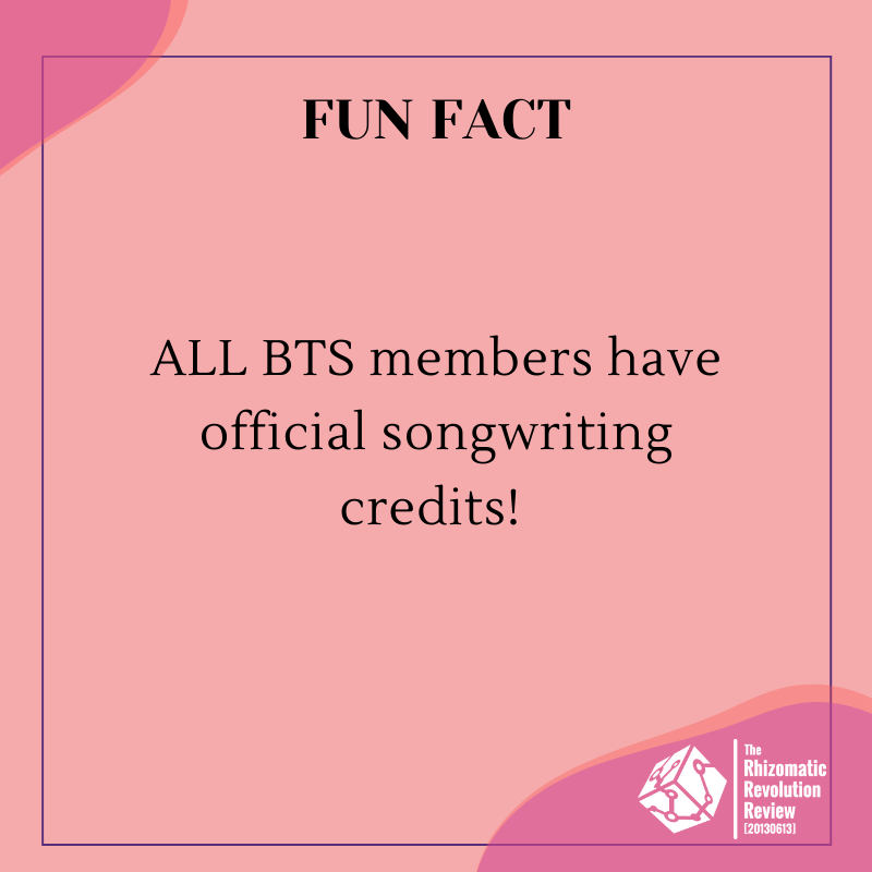 Artists that write lyrics AND melodies are usually called SONGWRITERS. One may be credited in a song's creation if they contribute to any part of the lyrics OR melodies. Counting compositions & lyrics, ALL  @BTS_twt members have songwriting credits!Let's break it down even more.
