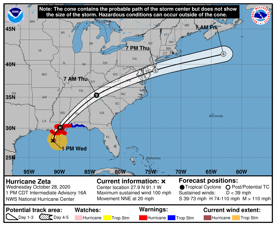 fdlepio's tweet photo. Hurricane Zeta is about to hit the Gulf Coast near New Orleans, and much of Florida's western Panhandle is under a Tropical Storm warning. Keep an eye on the weather, and stay safe! #HurricaneZeta #NewOrleans #Florida #Panhandle #HurricaneSeason #Hurricane #StaySafeFlorida https://t.co/LRRqAajYIz