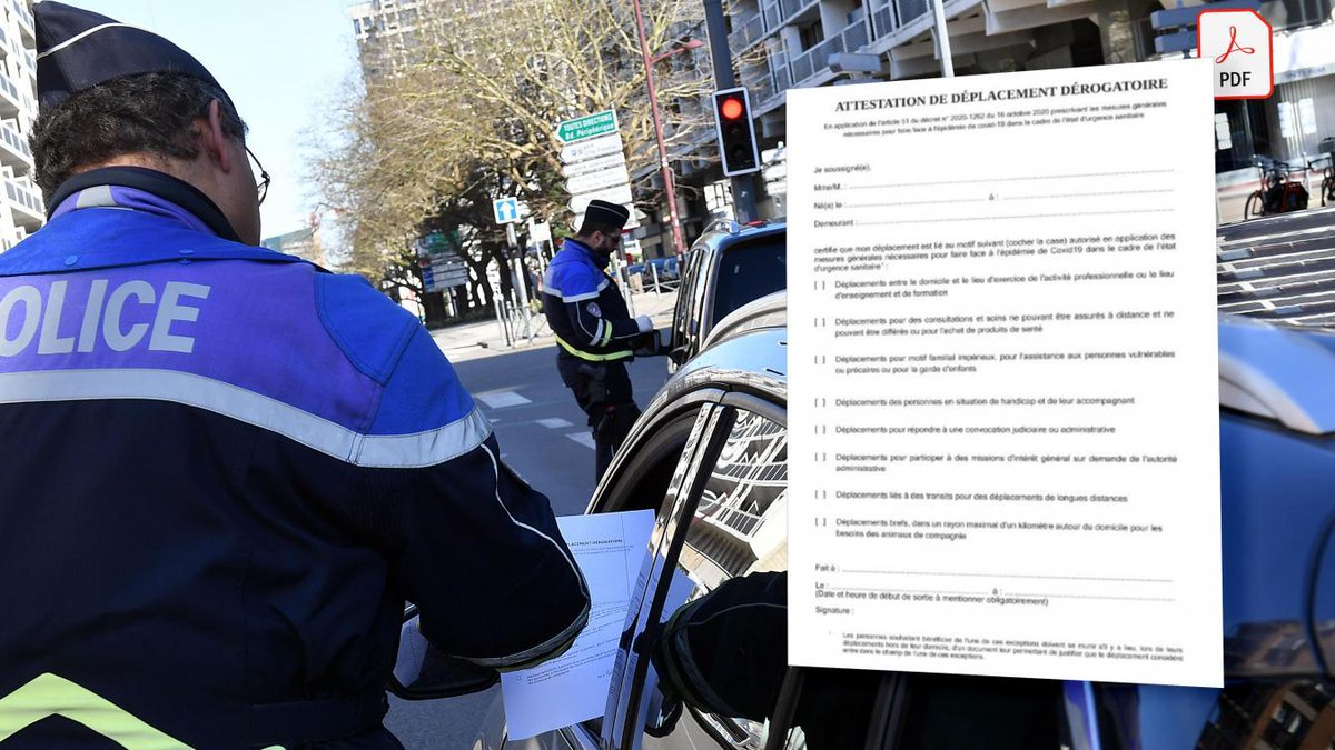 Reconfinement : voici l’attestation dérogatoire de déplacement à télécharger pour circuler lavoixdunord.fr/880233/article…