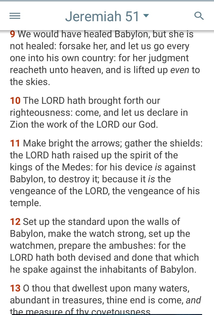 Whoyagottatweet's tweet photo. @yah_servant @PerfectZionB Jeremiah 51:11
Make bright the arrows;
gather shields:
YaHUaH has raised up the spirit of the kings of the Medes:
for His device is against Babylon,
to destroy it;
because it's the vengeance of YaHUaH,
the vengeance of His temple!
Ironic Medes became Jews counterfeiting Israel! https://t.co/qgWMwwKaZi