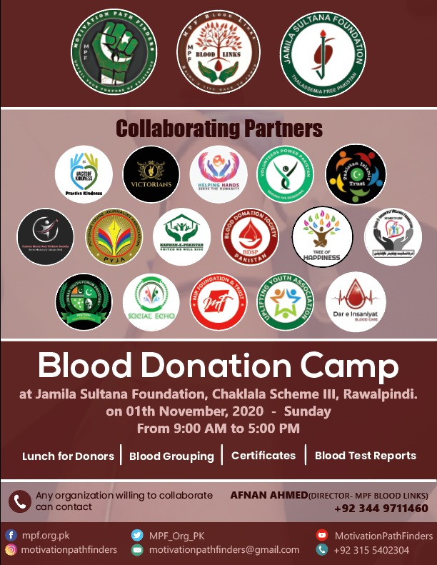 vpp_pk's tweet photo. Every blood donor is a life saver.
Blood donation camp on  1st November 2020 at Jamila Sultana Foundation. Come forward to save lives. A single pint can save three lives, a single gesture can create a million smiles
@JSFIslamabad 
#volunteerspowerpakistan
#DonateBloodSaveLives https://t.co/WGBygnlQ3y