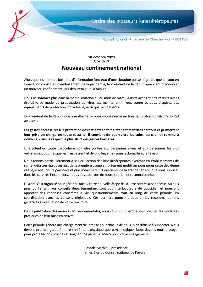 [Covid-19] Nouveau confinement national