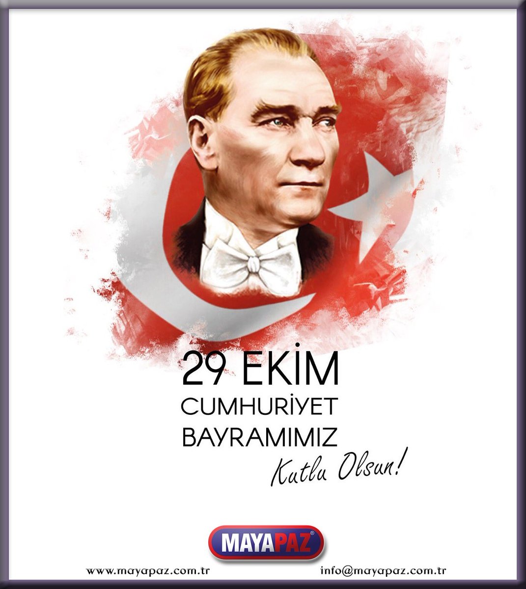 Cumhuriyetimizin kuruluşunun 97. yılı kutlu olsun.

#28ekim1923 #cumhuriyetbayramı #cumhuriyet #turkishrepublic #tc #turkiyecumhuriyeti

<a href="/mayapazmutfak/">MAYAPAZ INDUSTRIAL KITCHEN EQUIPMENTS</a>
mayapaz.com.tr
İnfo@mayapaz.com.tr