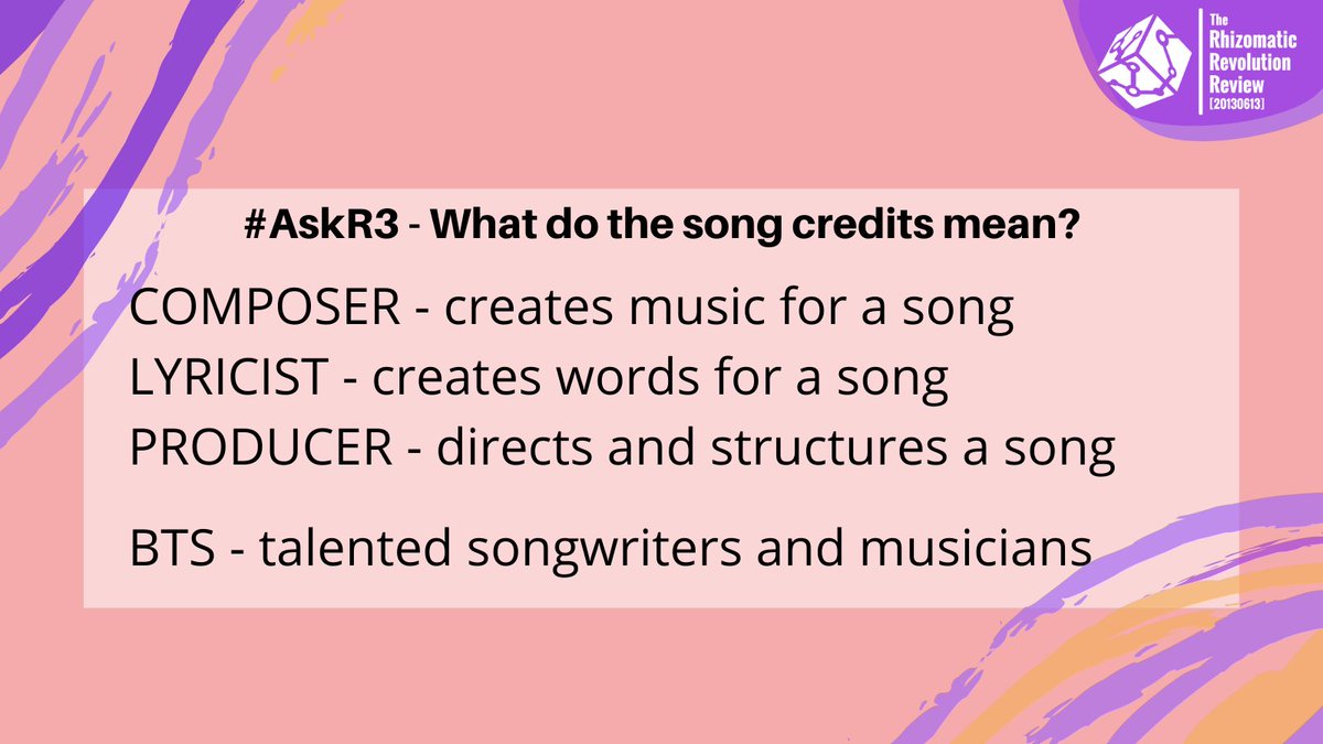 In addition to being composers, lyricists & producers themselves,  @BTS_twt works with many talented in-house ( @BigHitEnt) singers, musicians & producers, as well as regularly collaborating with incredible talent outside of their agency.  
