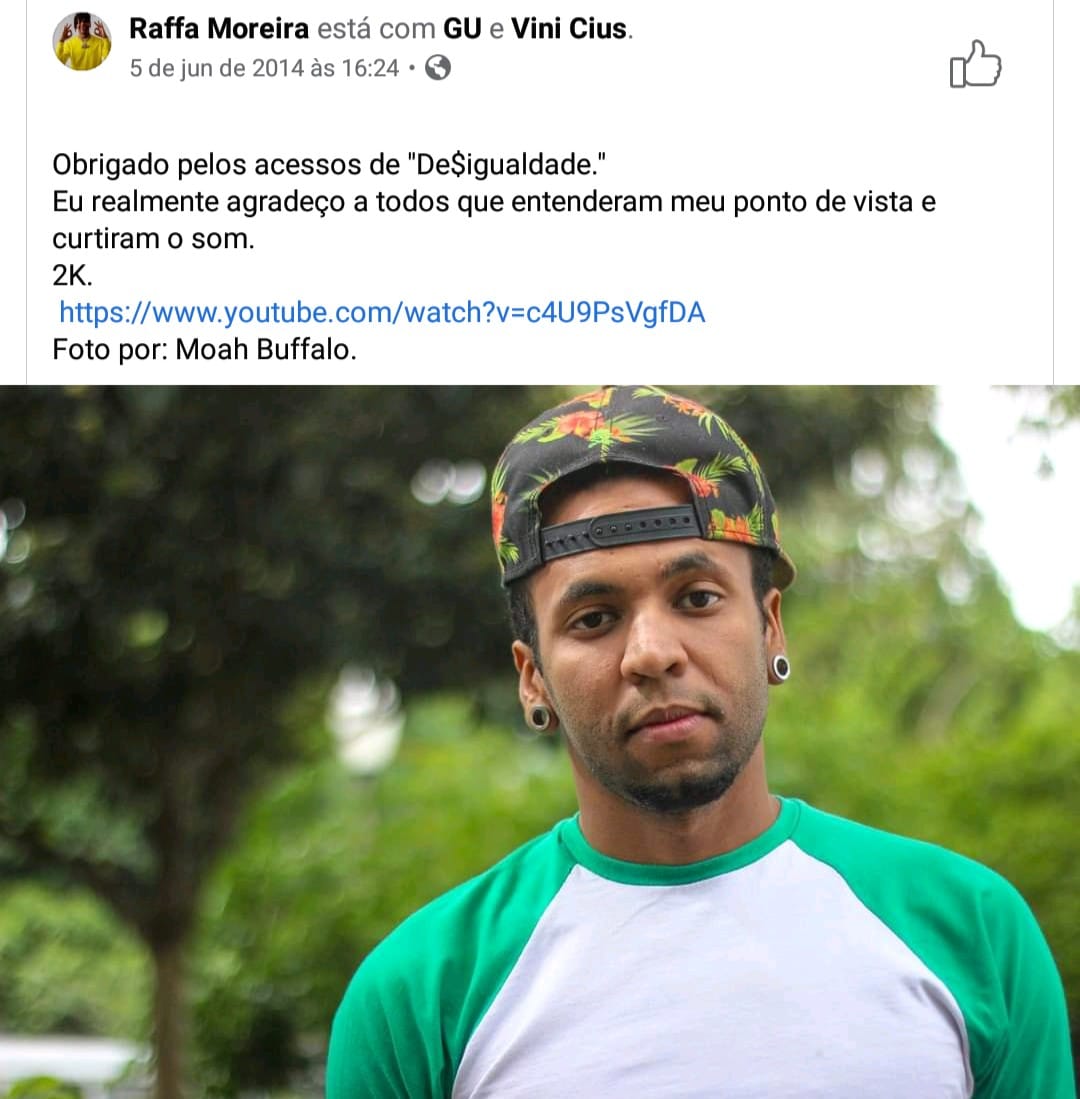 CanalRapRJ's tweet photo. Nunca desista dos seus sonhos!

Raffa Moreira, também conhecido como BC Raff, comemorando 2 mil visualizações em sua música "De$igualdade" em 2014. Que sirva de incentivo para todos os guerreiros que sonham em um espaço na cena. https://t.co/m90Mf70gzW