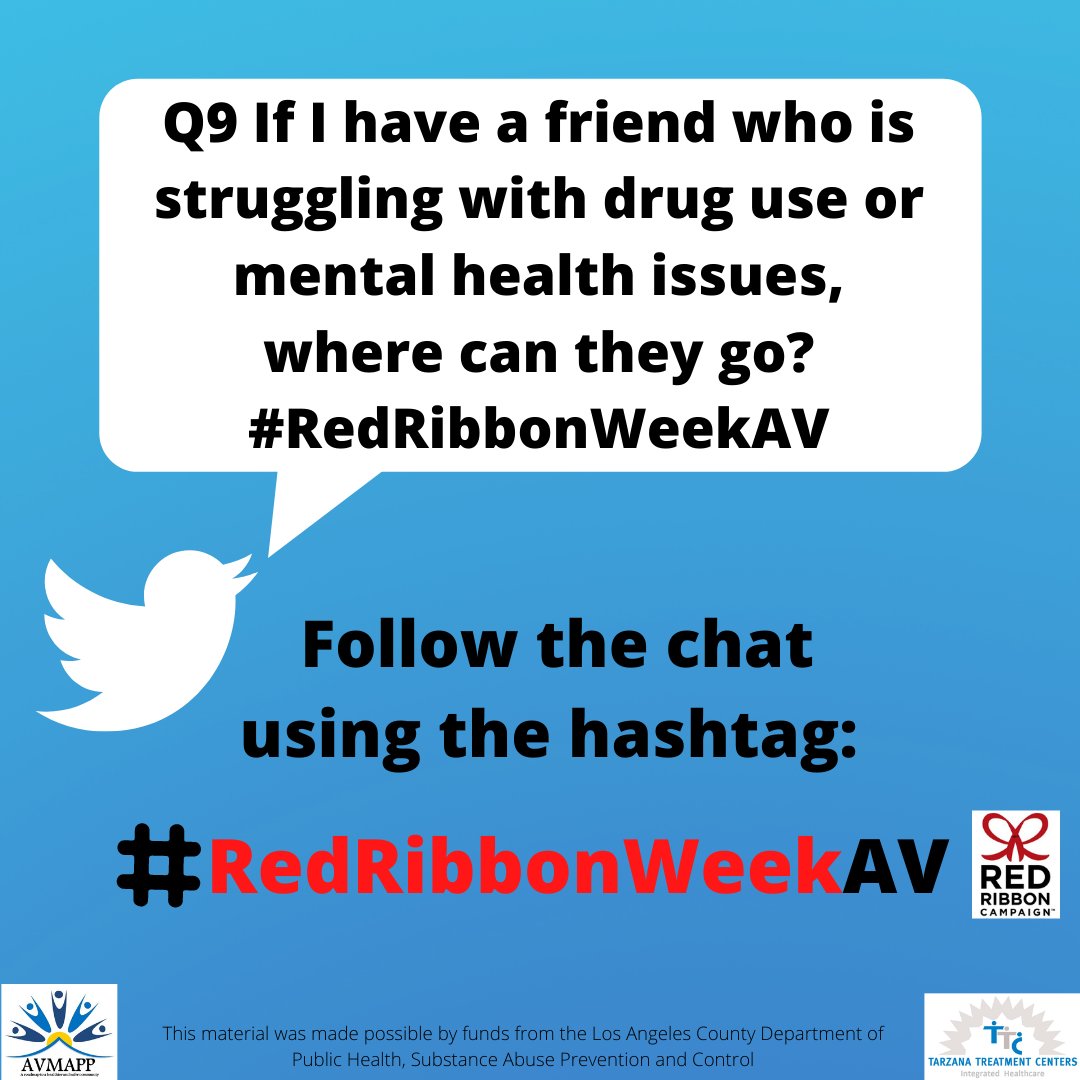 MYAVMAPP's tweet photo. Q9)If I have a friend who is struggling with drug use or mental health issues, where can they go? #RedRibbonWeekAV https://t.co/edEpef6Ry7