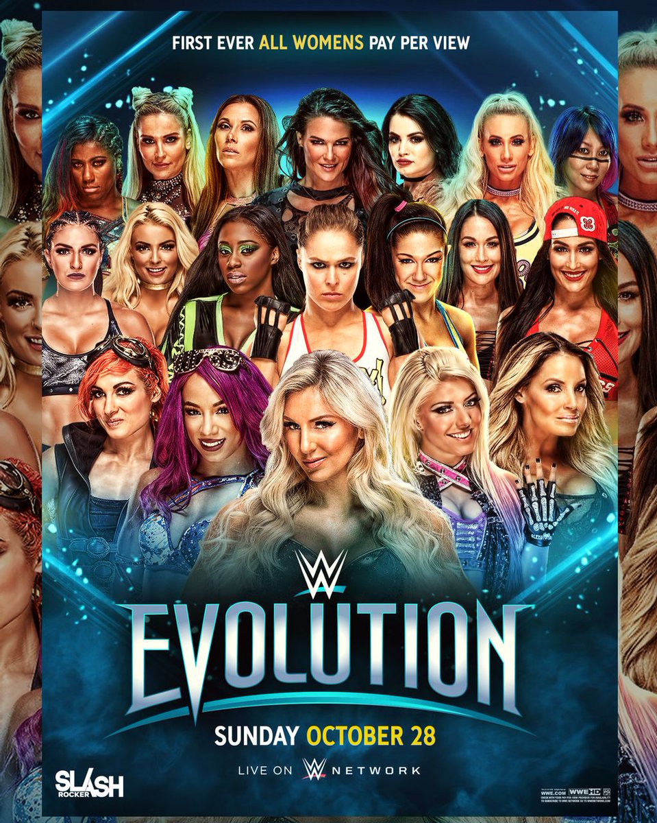 darrylford051's tweet image. #OnThisDay: 2 Years Ago on Sunday October 28, 2018, WWE held its first-ever women's pay-per-view "WWE Evolution".

Also credit to @SlashRocker54 for the poster
#WWEEvolution #Evolution2018