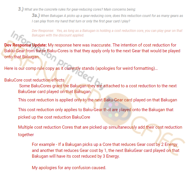 BrawlerCafe's tweet photo. Lead Designer Gary Arant has just given us a correction on how Gear-reduction cores work. Gear cores now count as temporary energy when playing Gear cards. There will be a lot of questions in regards to this change, answers to said questions will roll out as we get them. https://t.co/VTfBNoVw7N