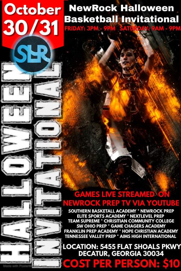 NewRockHoops's tweet image. Come out and support NewRock Prep Basketball Annual Halloween Invitational Showcase. We will have teams from NC, SC, FL, GA, AL, MI, and OH. Games will be live-streamed so college coaches from all levels can watch the game for talent for the 2021 basketball season.