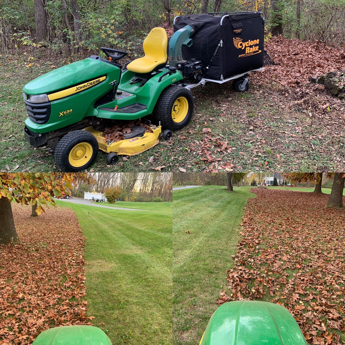 CLSportsOutdoor's tweet photo. Put the @CycloneRake to work this week on leaf cleanup.  This thing is a beast and saves me countless hours. #fallyardwork #leafcleanup #leafeater #timesaver https://t.co/eCUZBtifGp