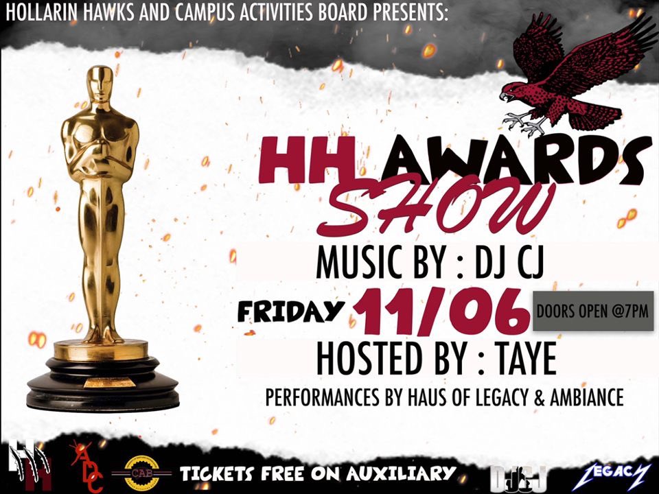 HollarinHawk's tweet photo. You already know the vibes‼️‼️🚨 Come out to the second annual HH Award Show 🏆 A night filled with recognition and performances presented to you by Hollarin Hawks and CAB 🗣x🚕  Tickets are on auxiliary now and free 🤗 Let’s see who goes home with an award 👀 #umes @UMES_CAB https://t.co/scXA9wZ0Jx