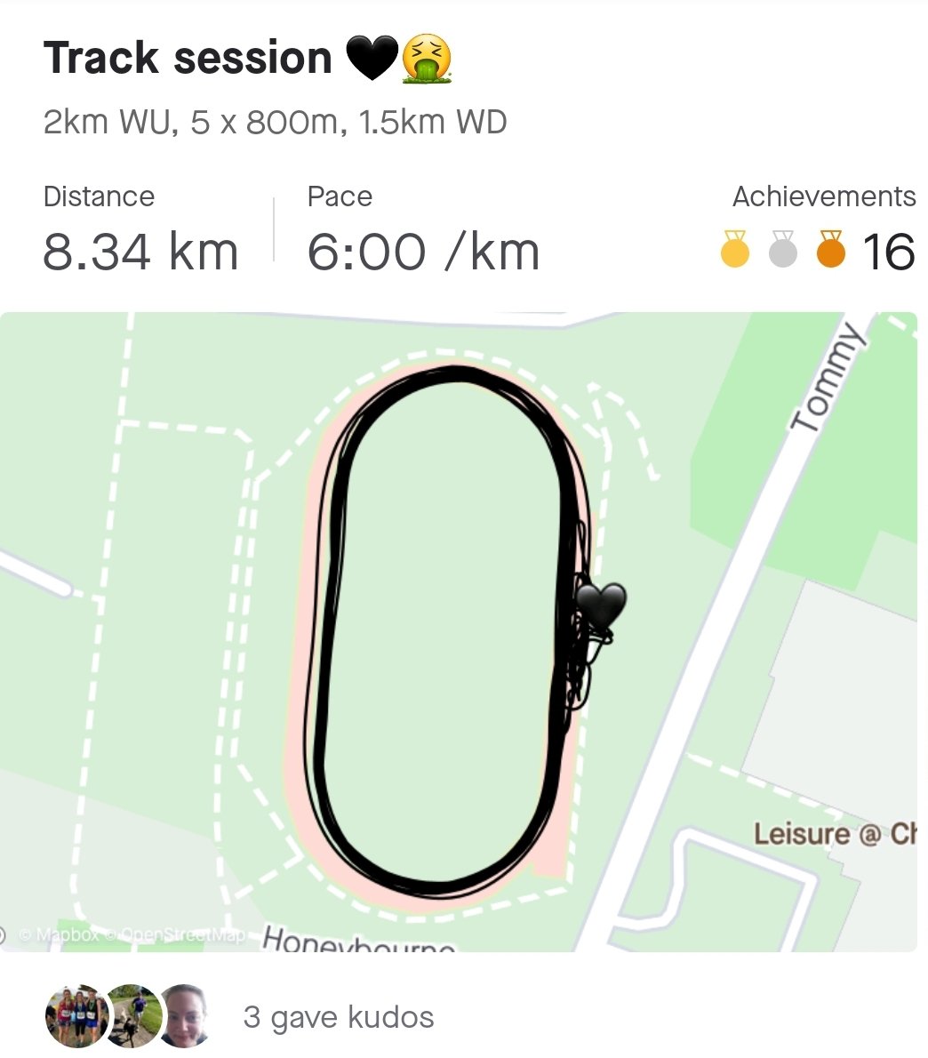 endurance_kb's tweet photo. Midweek track session, done!
Had the track all to myself, which was eerie but very cool.
Really trying to work on my speed atm. Even though it makes me feel a bit sick
#UkRunChat #TrackSession #800ms #SpeedWork https://t.co/eds11XUmci