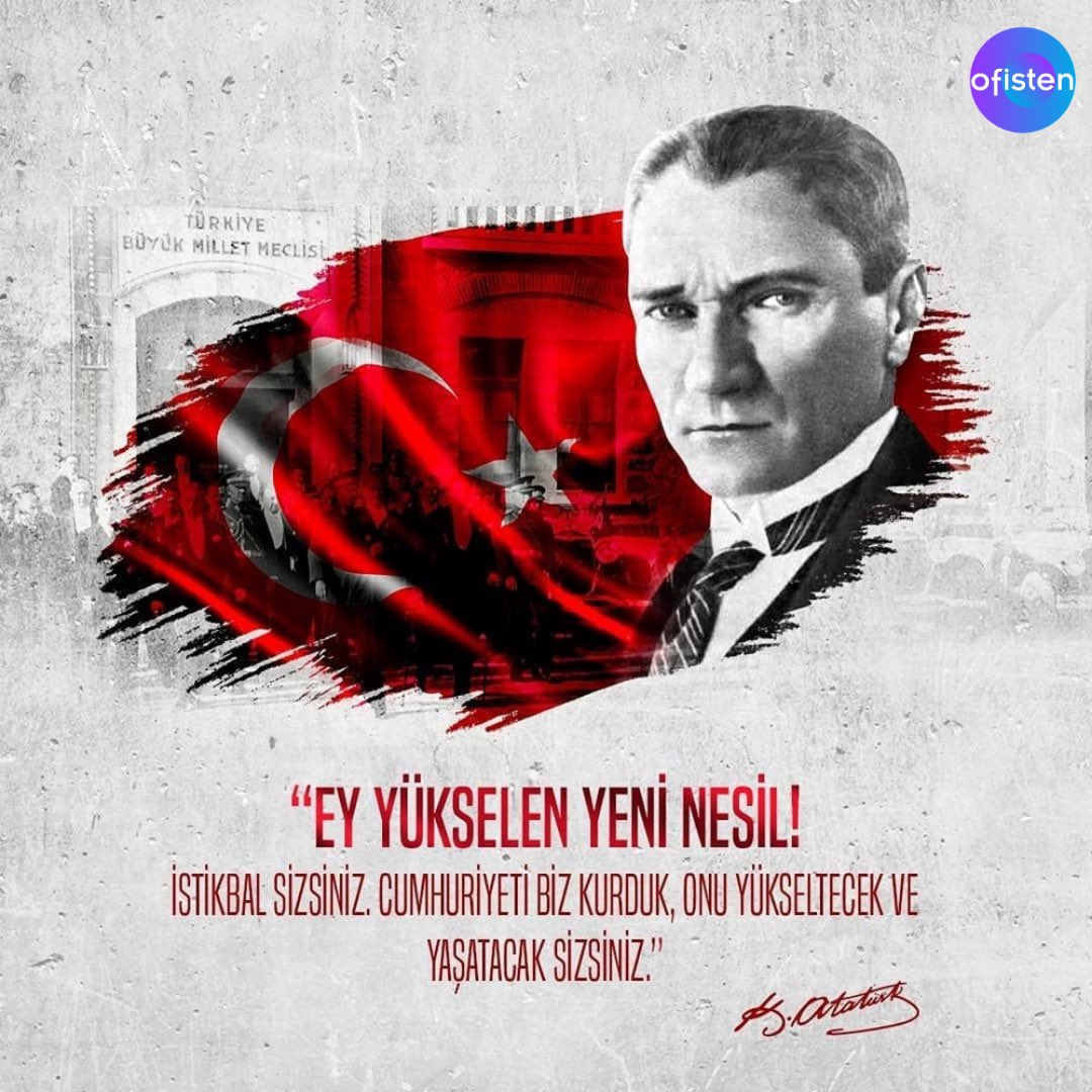 ofistenapp's tweet photo. Cumhuriyetimizin 97. yaşı kutlu olsun! #29ekim https://t.co/taIkFozkHw