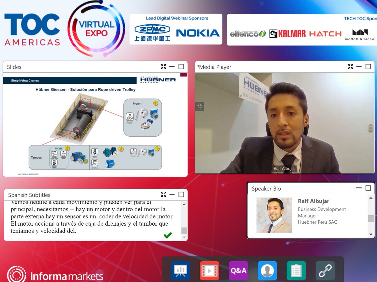 mundomaritimo's tweet image. Ralf Albujar de Hubner Perú presenta &quot;Soluciones para simplicar la operación grúas en terminales&quot; durante panel &quot;The Automation Debate: Part 2&quot; en #TOCAmericasVirtualExpo #TECHTOC #TOCAmericas