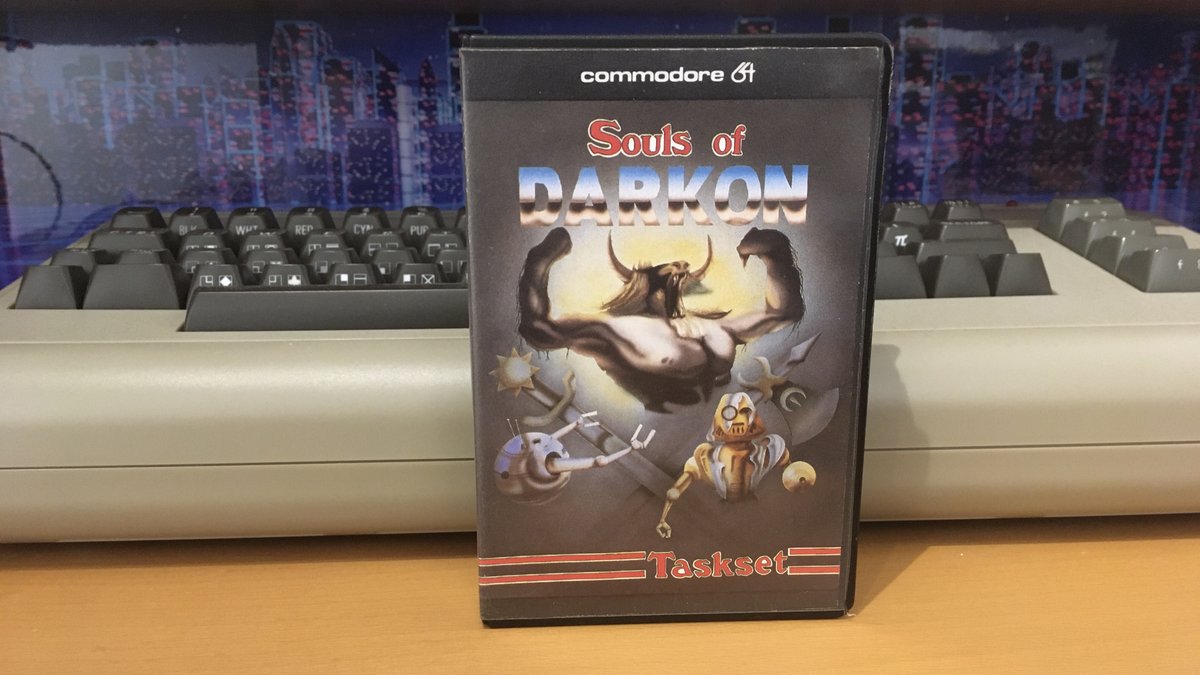 retroguybry's tweet photo. Souls of Darkon by Taskset (1985). This recent ebay win I was pleasantly surprised to get for just over £6 inc. postage. Great cover art but unfortunately as it's a clamshell it doesn't match their other titles. #C64 #Commodore64 #EC64Forum #Taskset https://t.co/REZD23H7jq