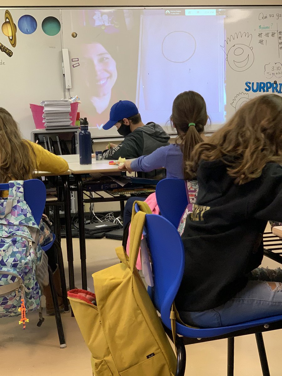 MadameAPurdy's tweet photo. Students in grade 6 Immersion @MGECPanthers were excited to meet #Anniegroovie virtually today. They had a successful Q&amp;A session and received some helpful tips for drawing! @MJKGagne @TCRCE_NS #watchuslearn https://t.co/dUN4EWetjS