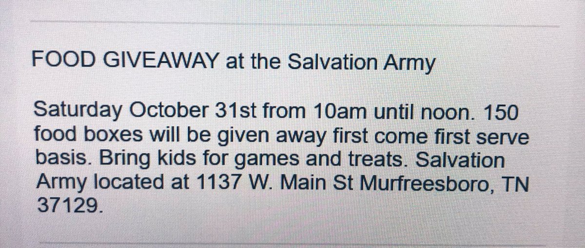 Miss_Kunkle's tweet photo. Families @RockyForkMS- check out this great opportunity to pick up extra food https://t.co/9nYhdvpfD7