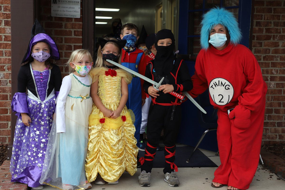 WestchesterCDS's tweet photo. Campus was a little spooky today as students shared great imagination and fun during our annual costume and vocabulary parade! 🎃 #WCDSLower #WCDSCommunity https://t.co/v53OTUfA6P