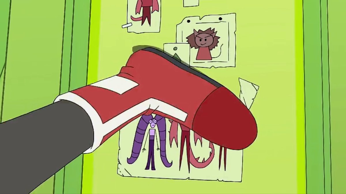 Season 436: After Kyle accidentally kicks down the drawings Scorpia made of the super pal trio. Catra lashes out at him,showing that she still deeply cherishes these drawings.