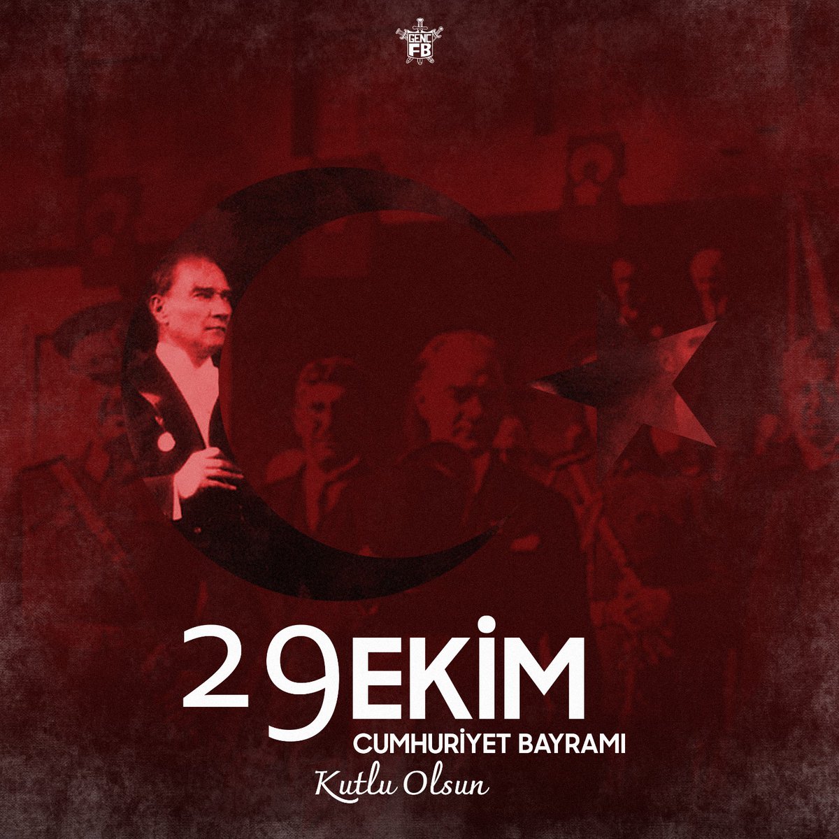 gencfborg's tweet photo. 29 Ekim Cumhuriyet Bayramımız Kutlu Olsun! 🇹🇷

Gazi Mustafa Kemal Atatürk ve silah arkadaşlarını rahmet ve saygıyla anıyoruz. 

#GençFenerbahçeliler https://t.co/alwr59pzgF