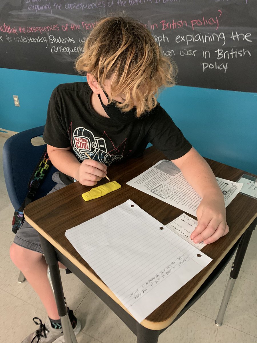 MsPlesa's tweet photo. Students learned how difficult it was to “carve” their names in cuneiform in clay. They were able to identify and summarize the impact of cuneiform on ancient Mesopotamia civilization @NMMScolts @NmmsSteam https://t.co/rPQjZE5y0f