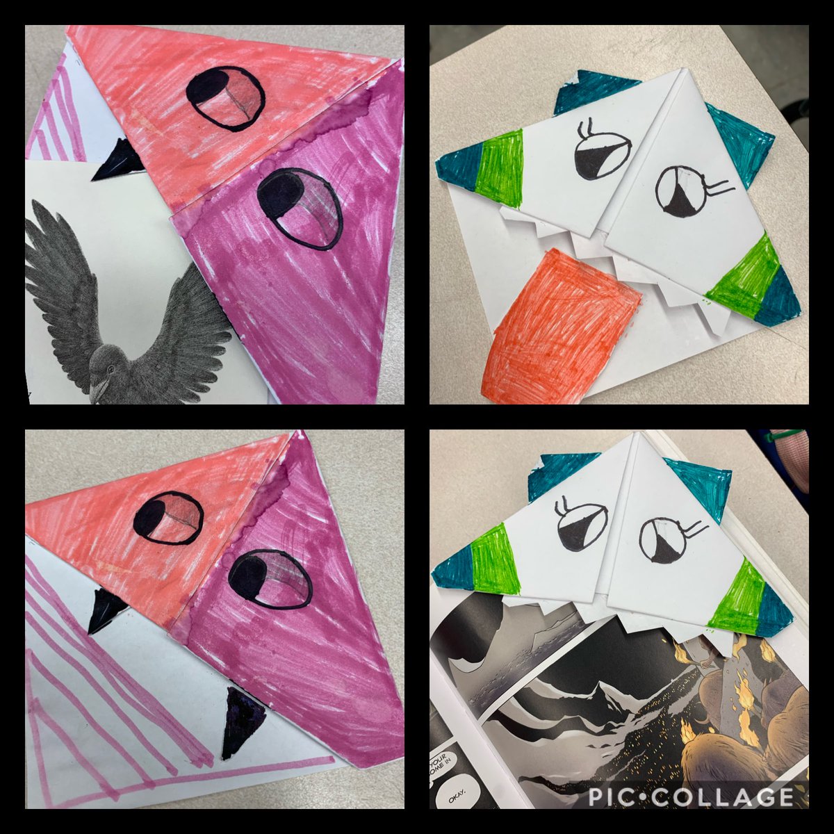 ClassroomJewel's tweet photo. We did monster bookmarks today! @ParkWestHRSB #seewhatimlearning #hrce #monstermadness #readingisfun #takeabiteoutofabook #grade4fun https://t.co/knzlMbHurl